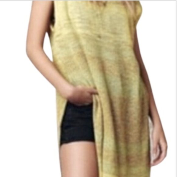 Free People Tops - Free People Lemon Comb Striped Sleeveless Tunic M